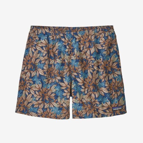 NEW Patagonia Baggies Shorts in Hevea Leaves/Superior Blue Size Medium - Picture 2 of 8